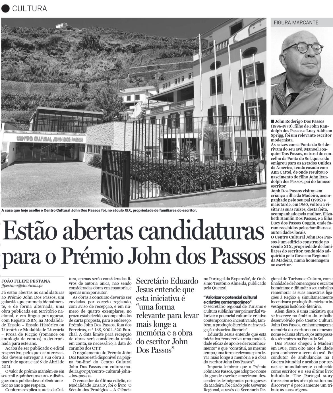 dn 11.03.2021 inscrições prémio john dos passos