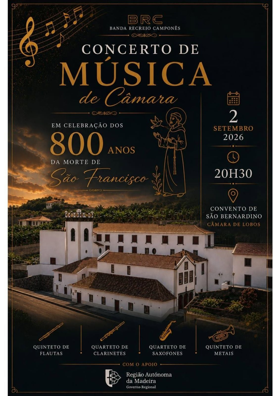 Concerto de Música de Câmara — 800 Anos da Morte de São Francisco