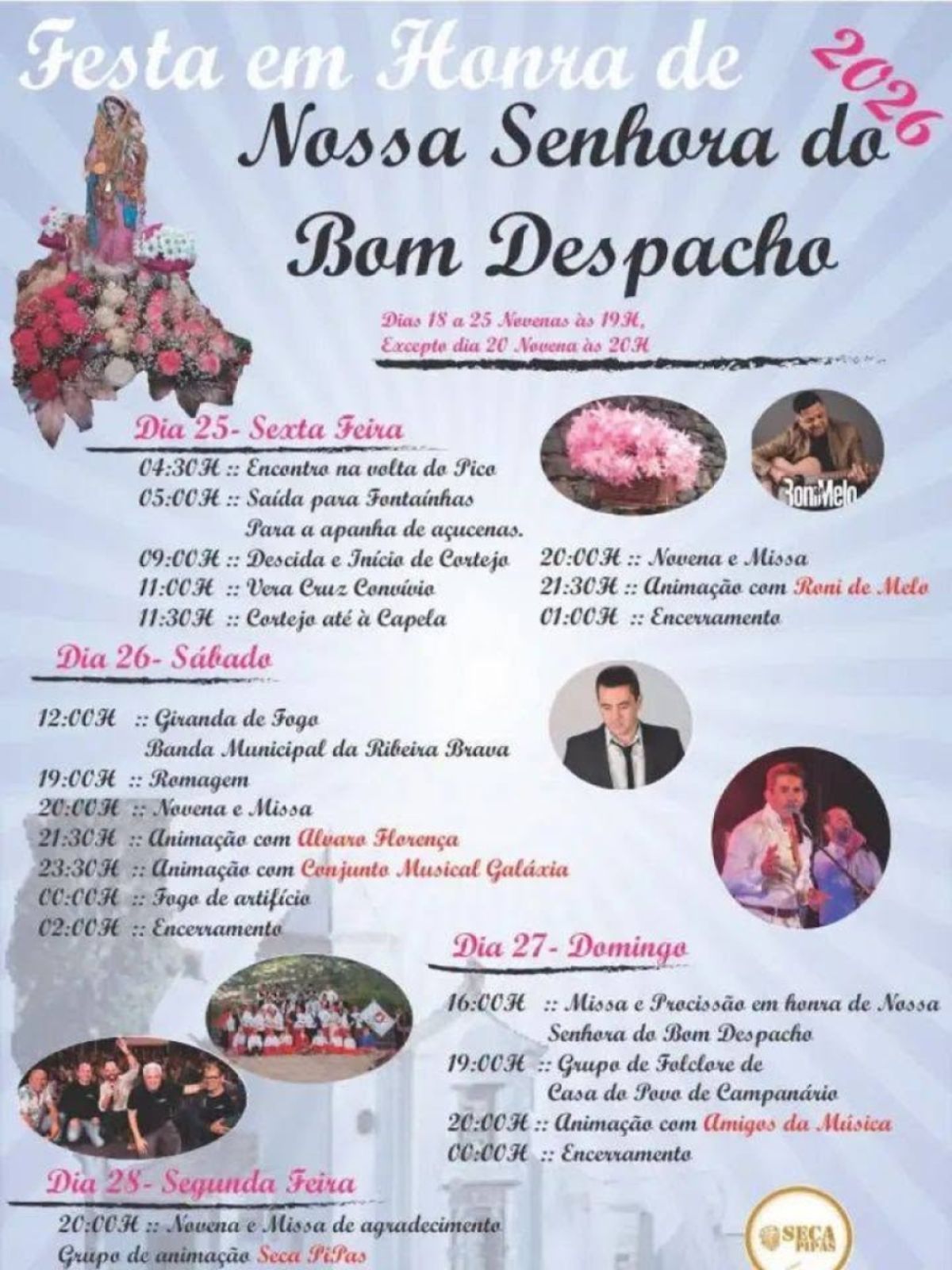 "Romagem das Açucenas" na Festa de Nossa Senhora do Bom Despacho 2026