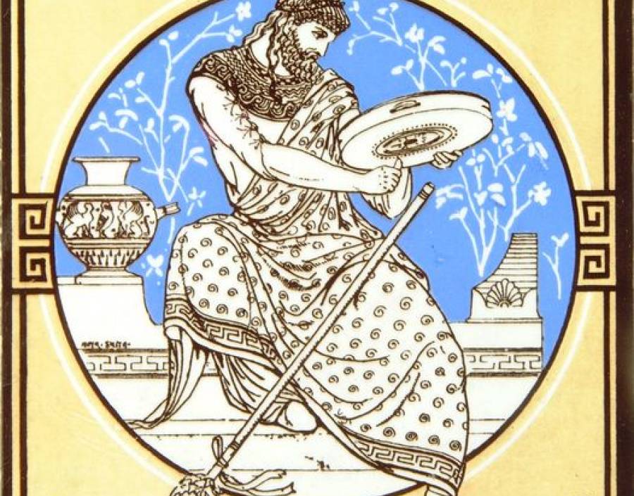 Azulejo “figura clássica com pandeireta”