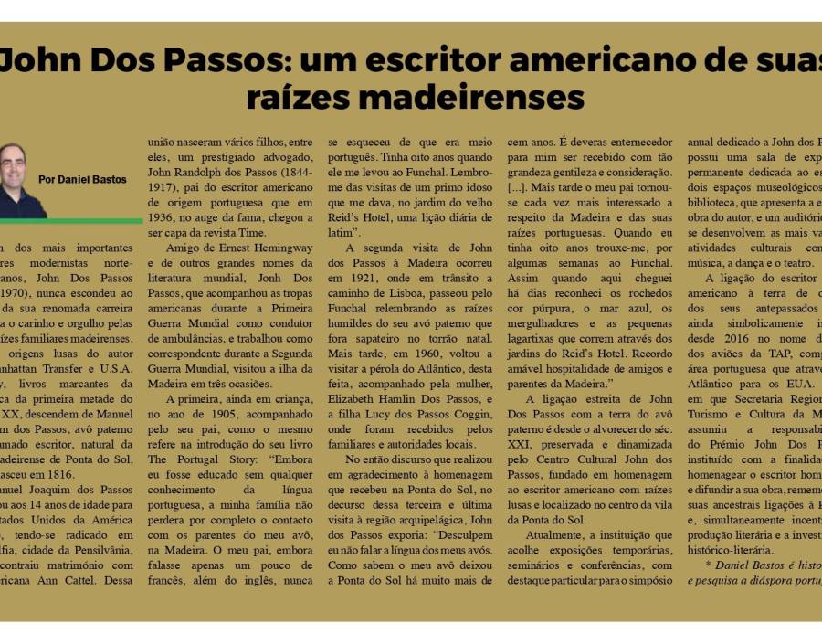 Clipping: Newspaper in Portuguese, London
