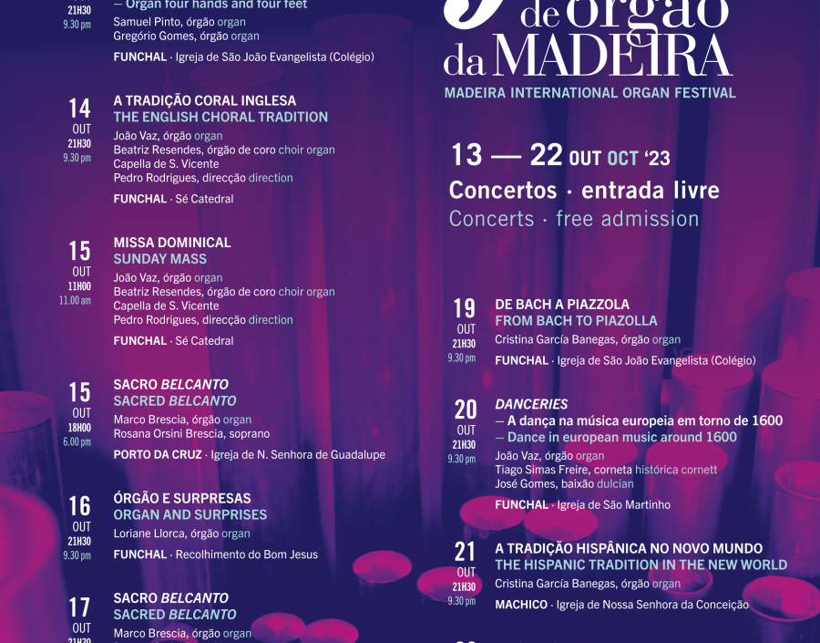 12.º Festival Internacional de Órgão da Madeira