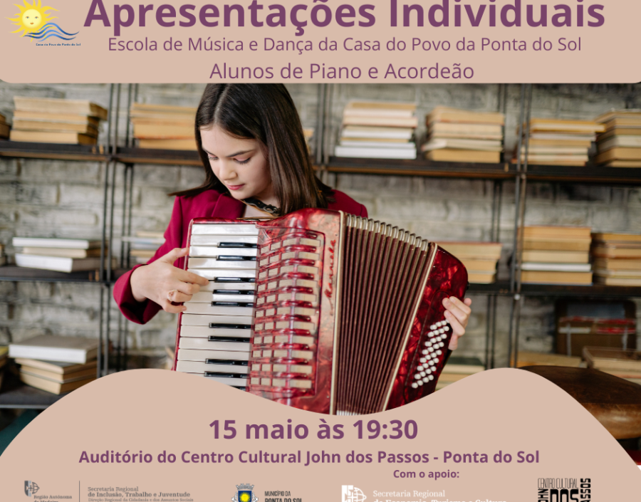 Apresentações individuais dos alunos de Piano e Acordeão