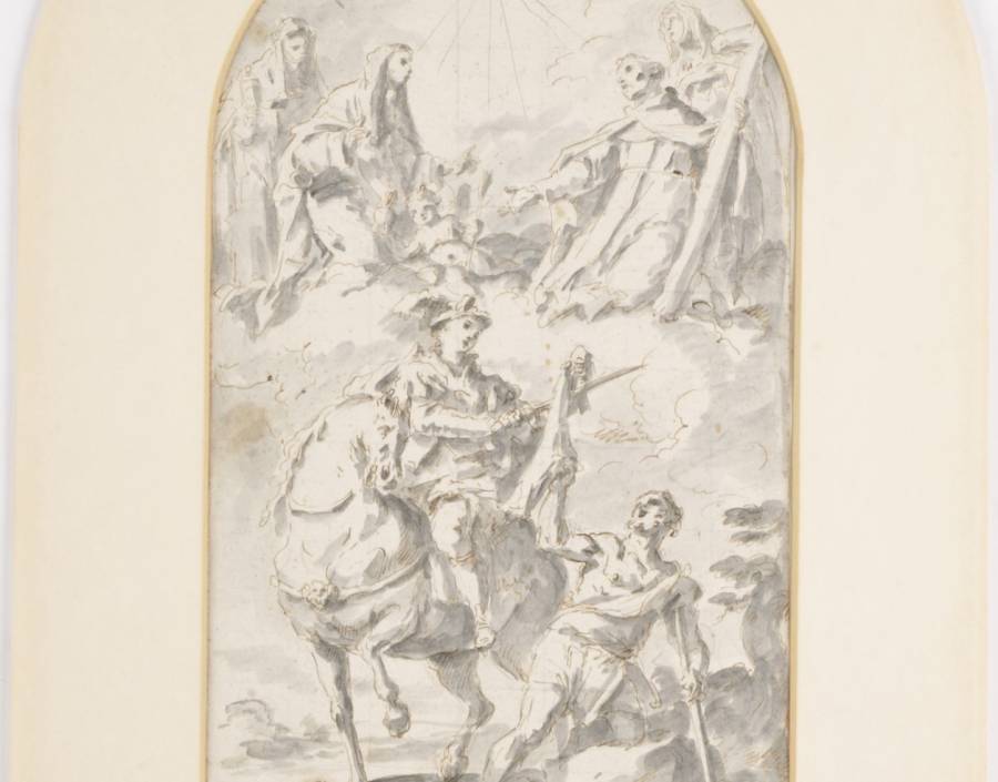 São Martinho dividindo a capa com o mendigo