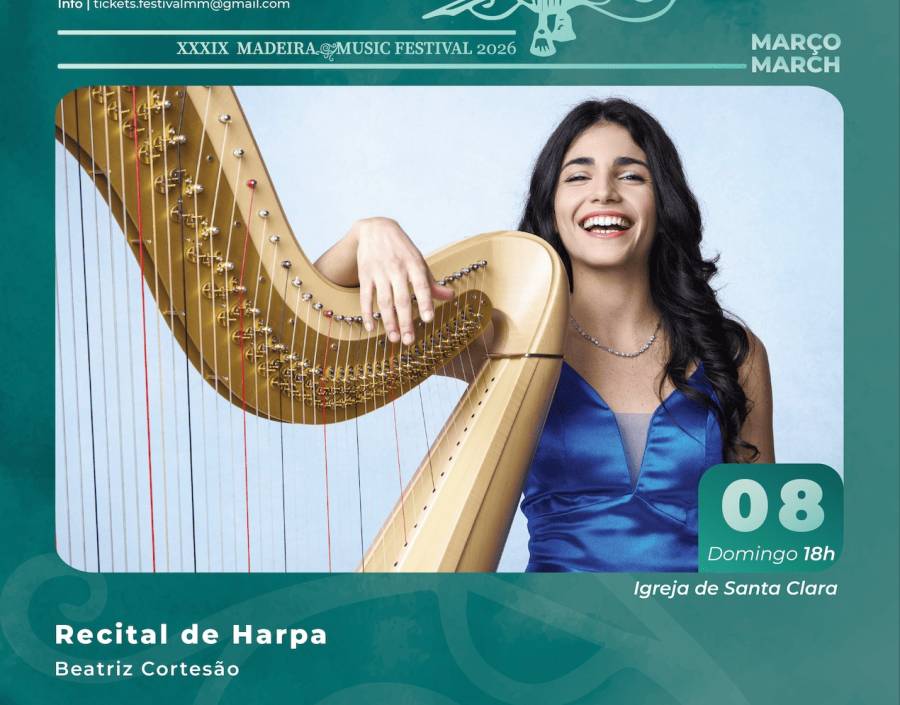 O XXXIX Festival de Música da Madeira apresenta um Recital de Harpa