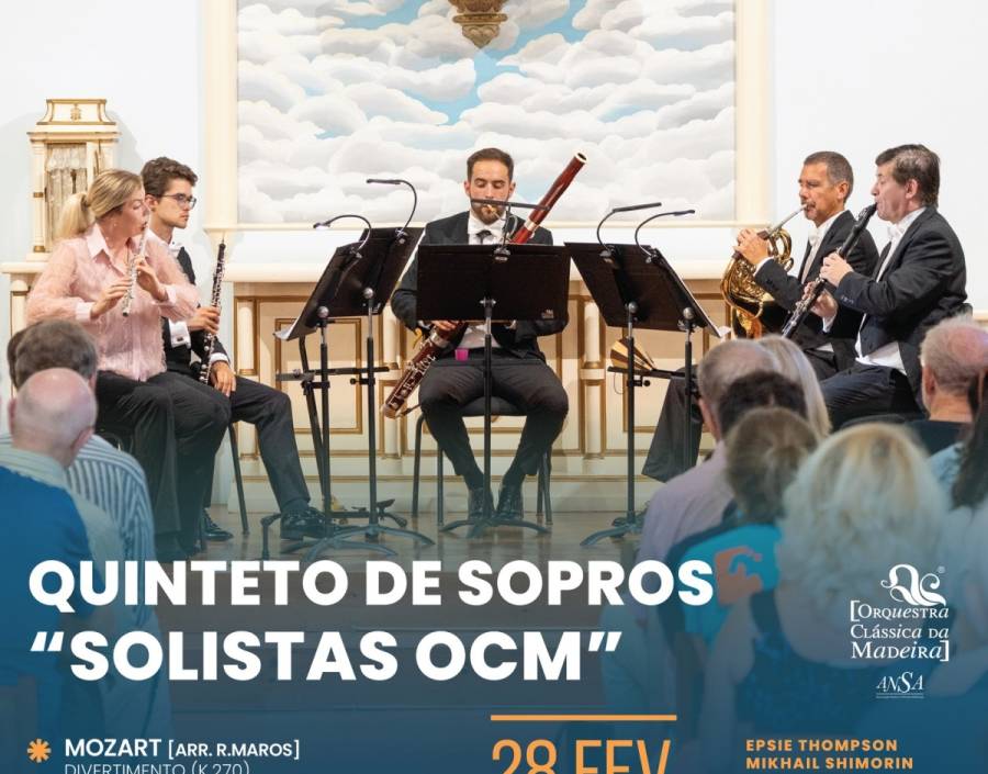 A Orquestra Clássica da Madeira apresenta o Quinteto de Sopros 