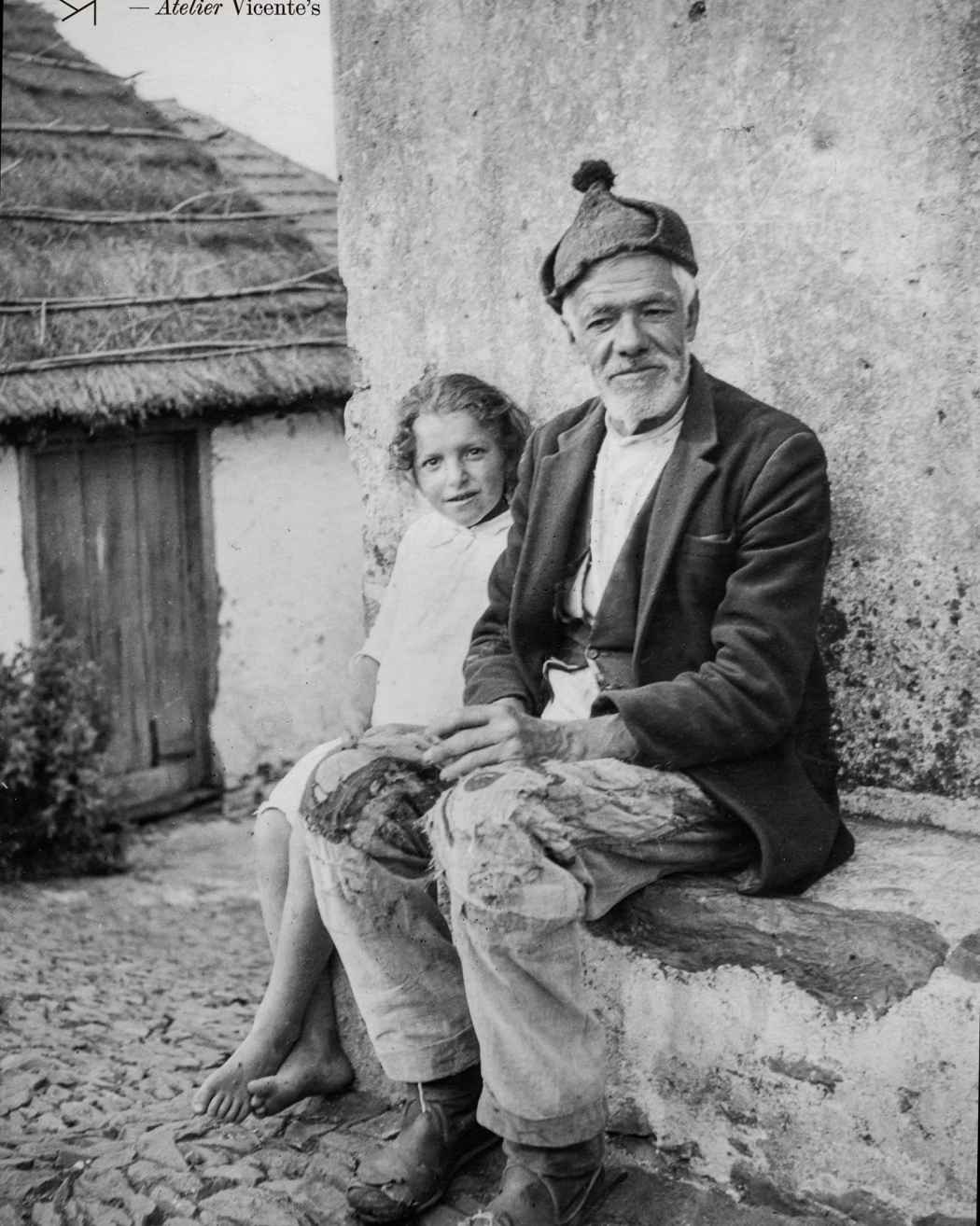Retrato de um homem idoso e criança 