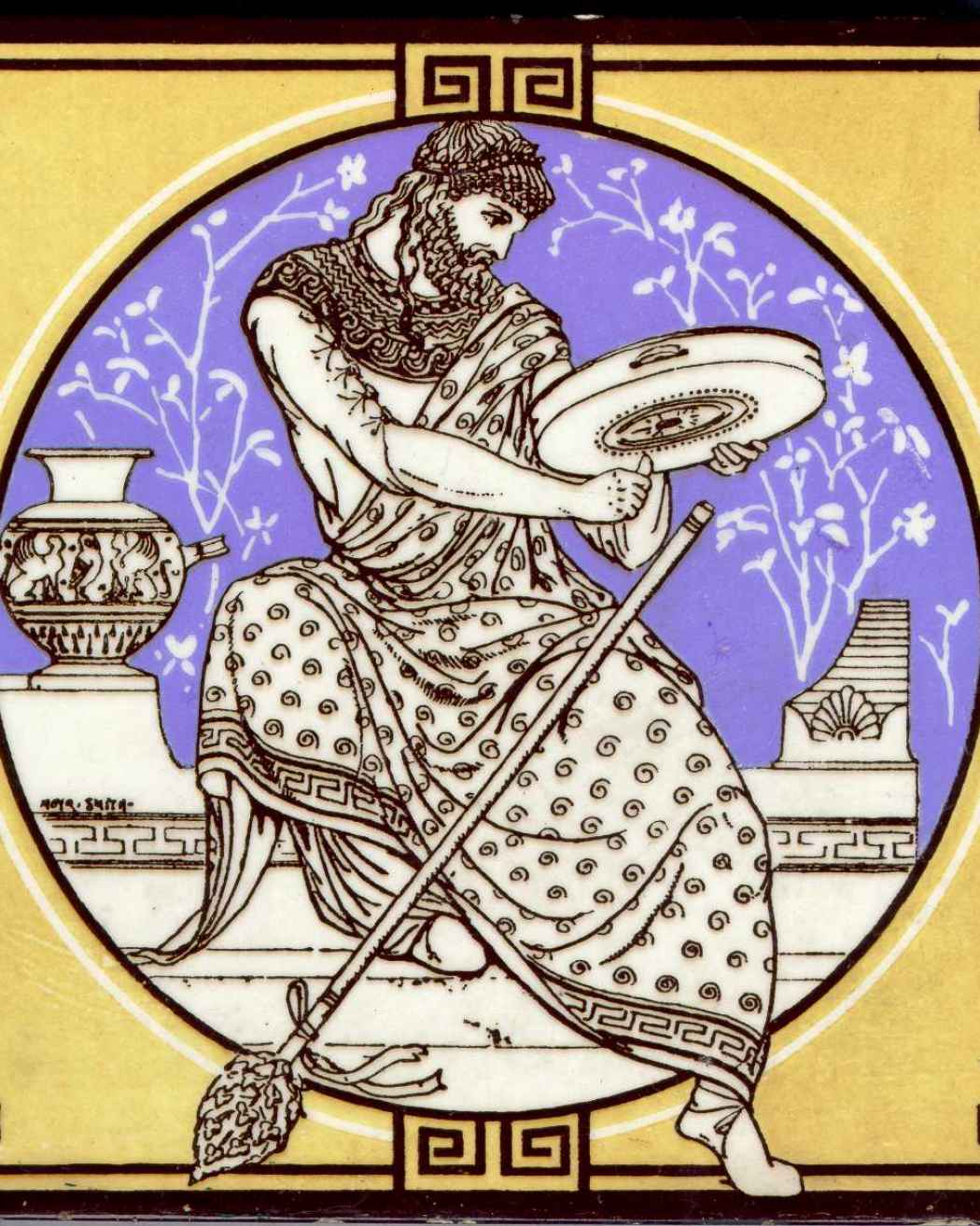 Azulejo “figura clássica com pandeireta”