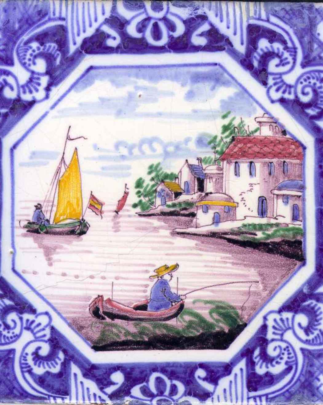  Azulejo figura avulsa “paisagem polícroma”