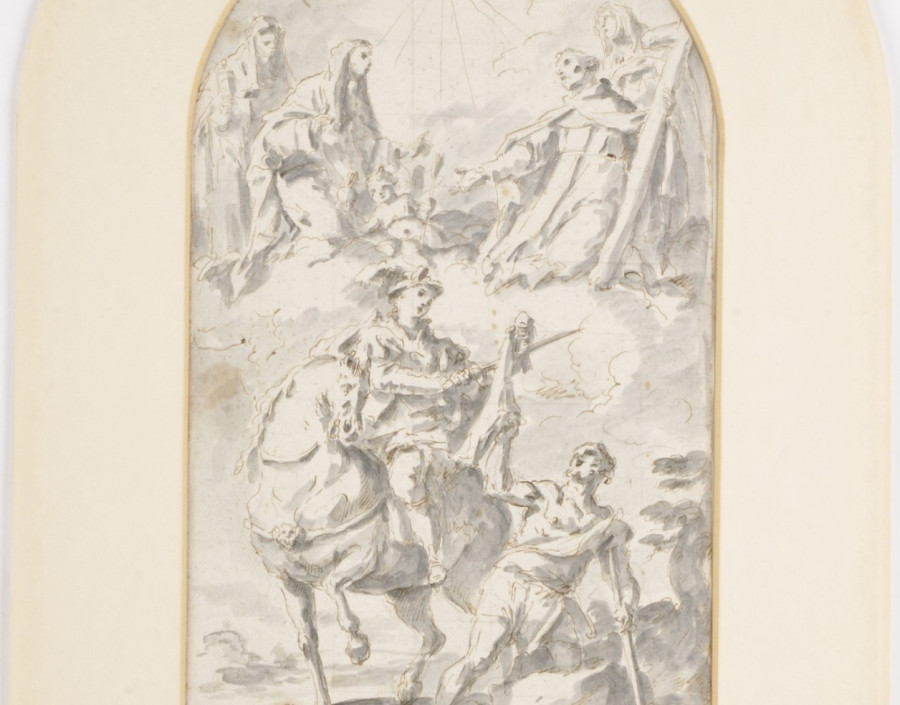 São Martinho dividindo a capa com o mendigo